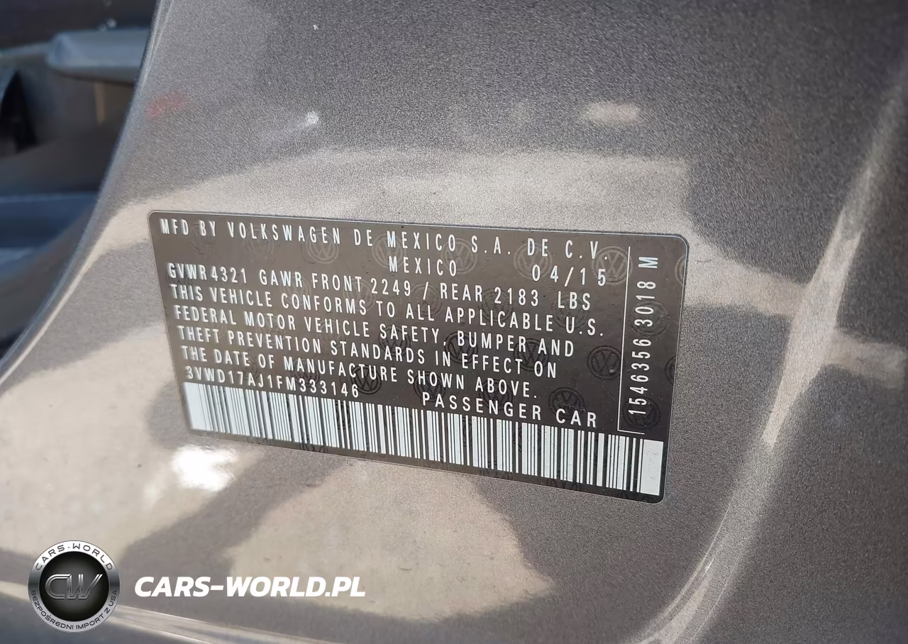 2015 Volkswagen Jetta 1.8T Se VIN:3VWD17AJ1FM333146 - 9
