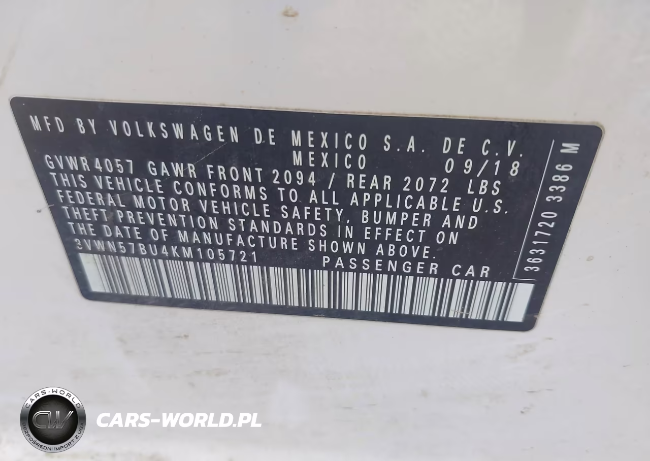 2019 Volkswagen Jetta 1.4T S VIN:3VWN57BU4KM105721 - 9