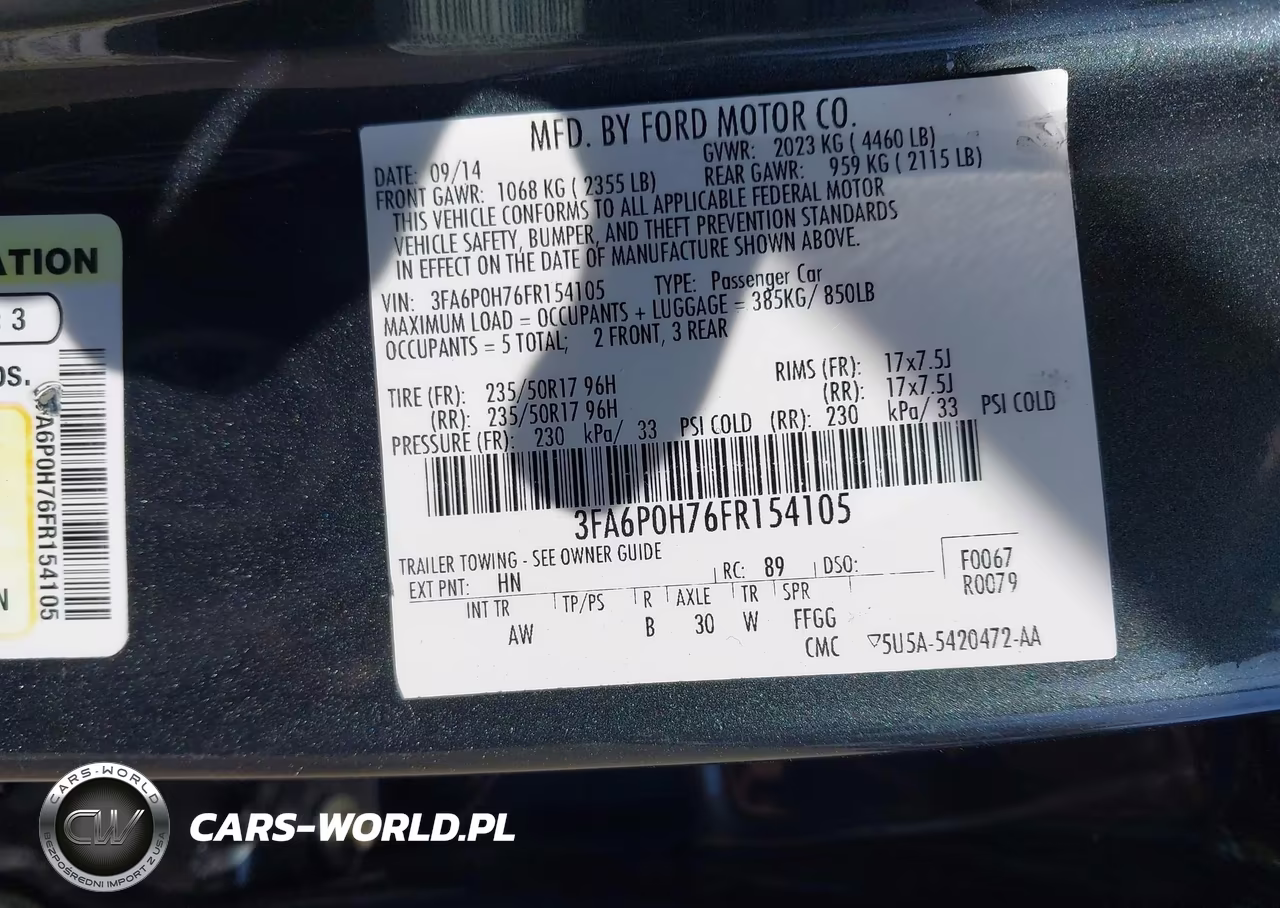 2015 Ford Fusion Se VIN:3FA6P0H76FR154105 - 9