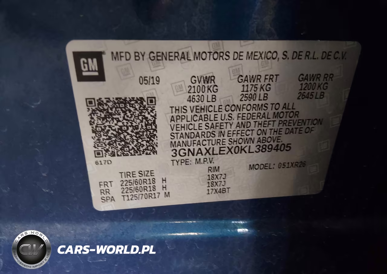 2019 Chevrolet Equinox Lt VIN:3GNAXLEX0KL389405 - 9