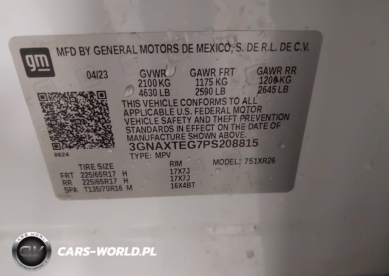 2023 Chevrolet Equinox Awd 2Fl VIN:3GNAXTEG7PS208815 - 9