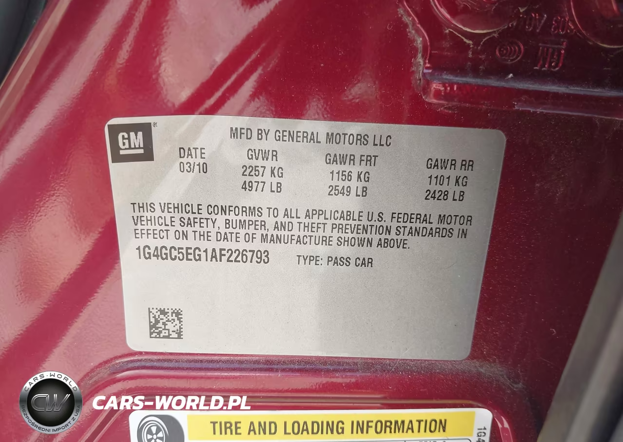 2010 Buick Lacrosse Cxl VIN:1G4GC5EG1AF226793 - 9