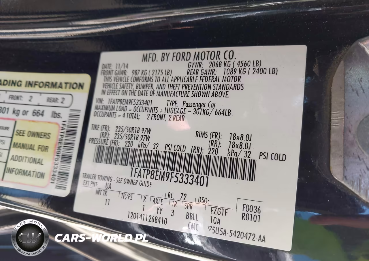 2015 Ford Mustang V6 VIN:1FATP8EM9F5333401 - 9