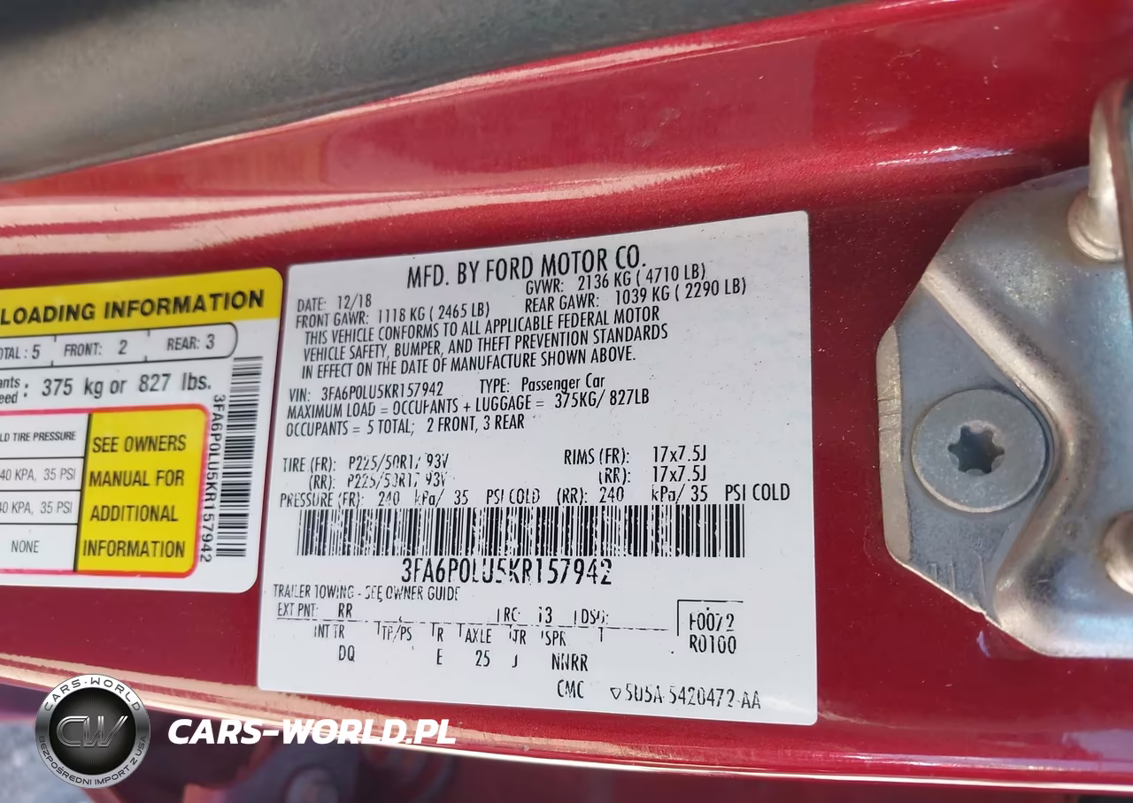 2019 Ford Fusion Hybrid Se VIN:3FA6P0LU5KR157942 - 9
