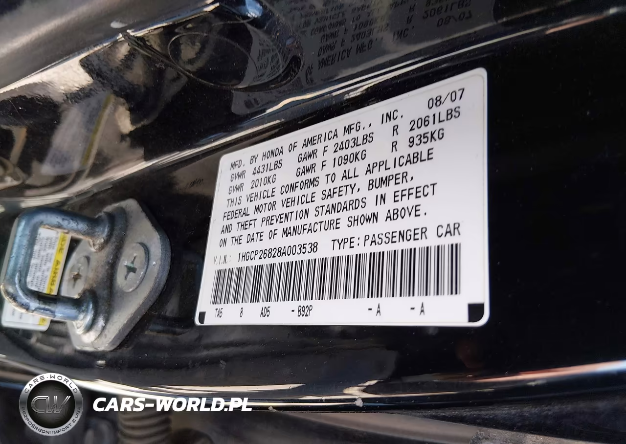 2008 Honda Accord 2.4 Ex-L VIN:1HGCP26828A003538 - 9