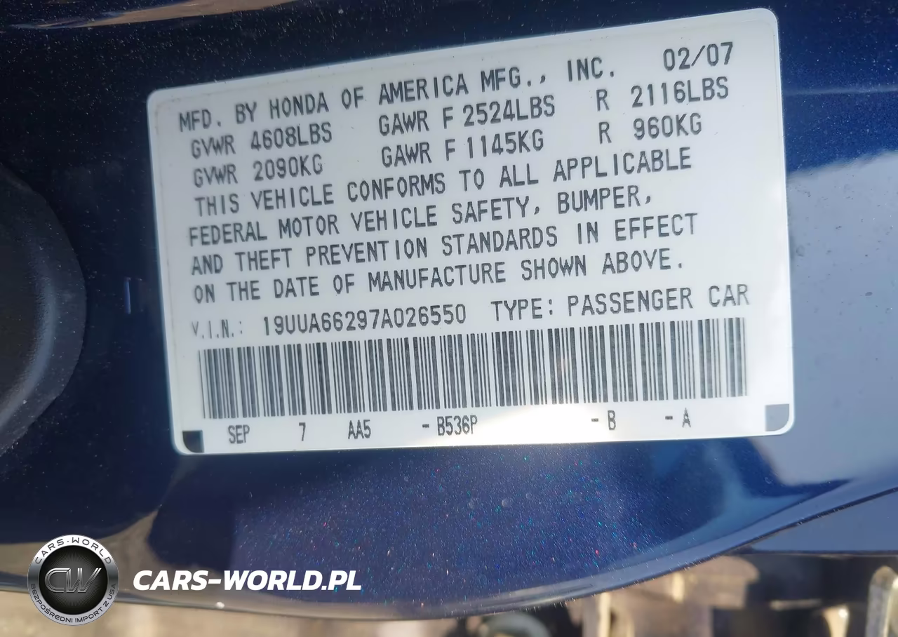 2007 Acura Tl 3.2 VIN:19UUA66297A026550 - 9