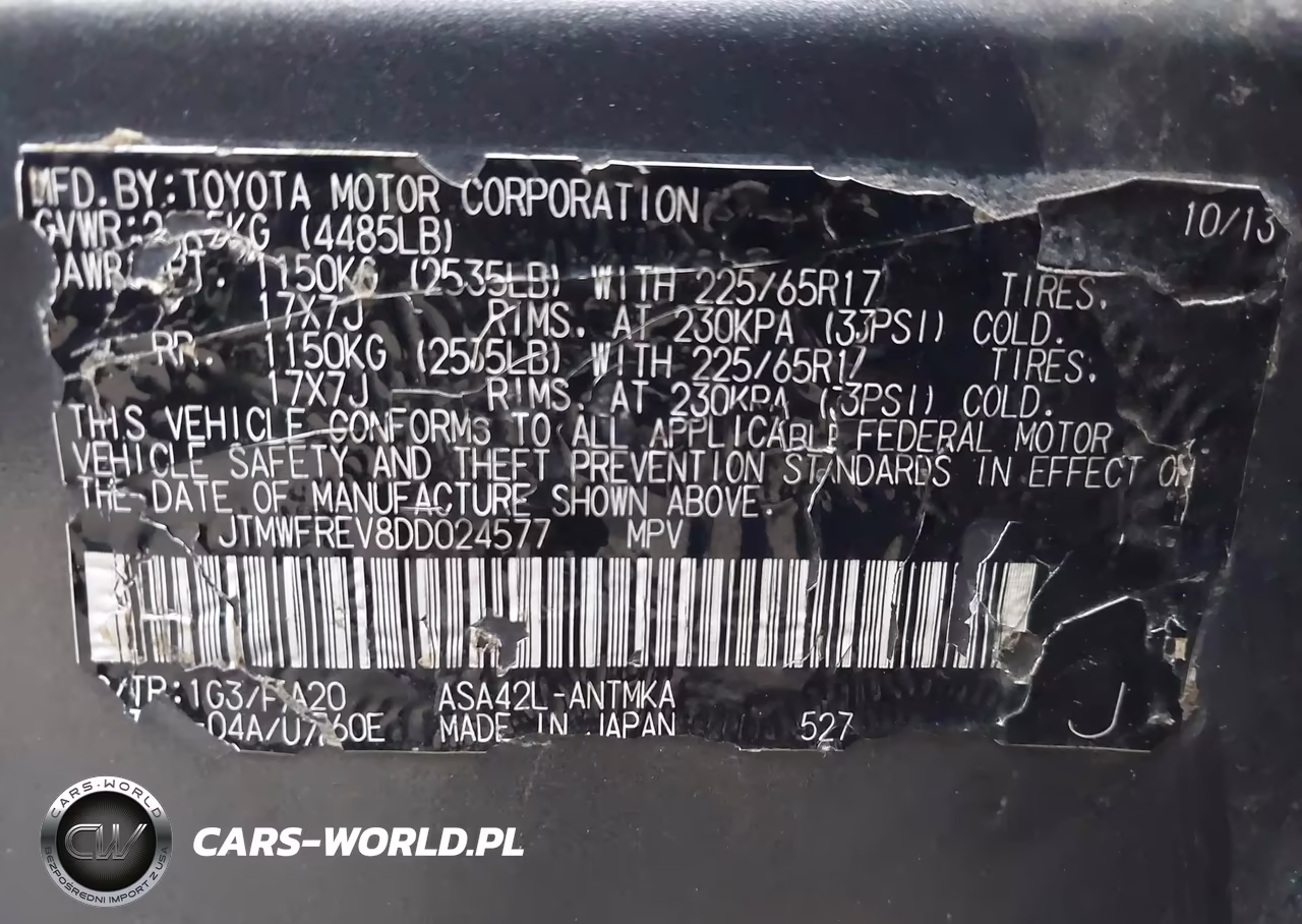 2013 Toyota Rav4 Xle VIN:JTMWFREV8DD024577 - 9