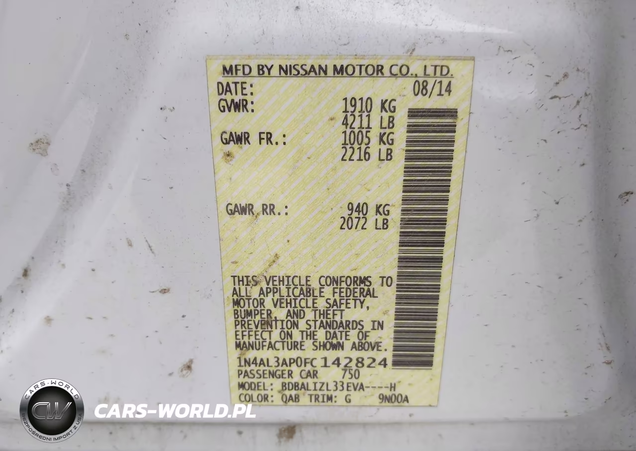 2015 Nissan Altima 2.5 Sv VIN:1N4AL3AP0FC142824 - 9