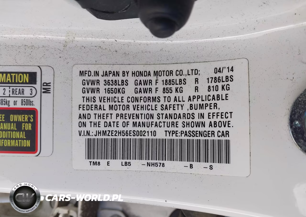 2014 Honda Insight Lx VIN:JHMZE2H56ES002110 - 9