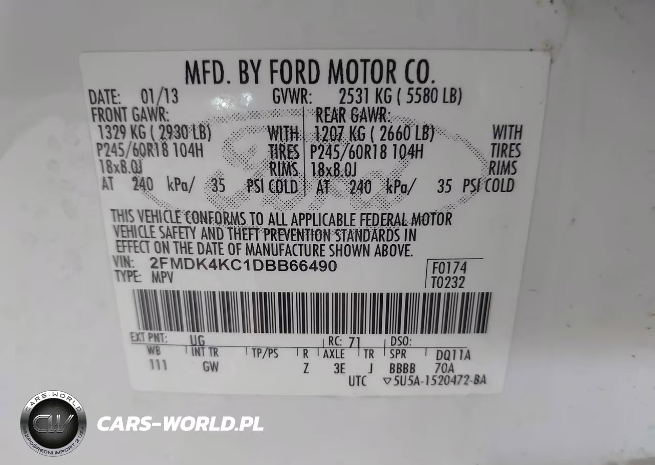 2013 Ford Edge Limited VIN:2FMDK4KC1DBB66490 - 9