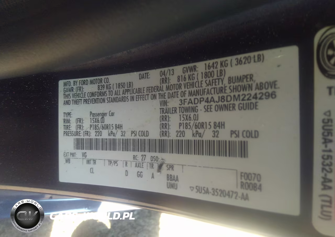 2013 Ford Fiesta S VIN:3FADP4AJ8DM224296 - 9