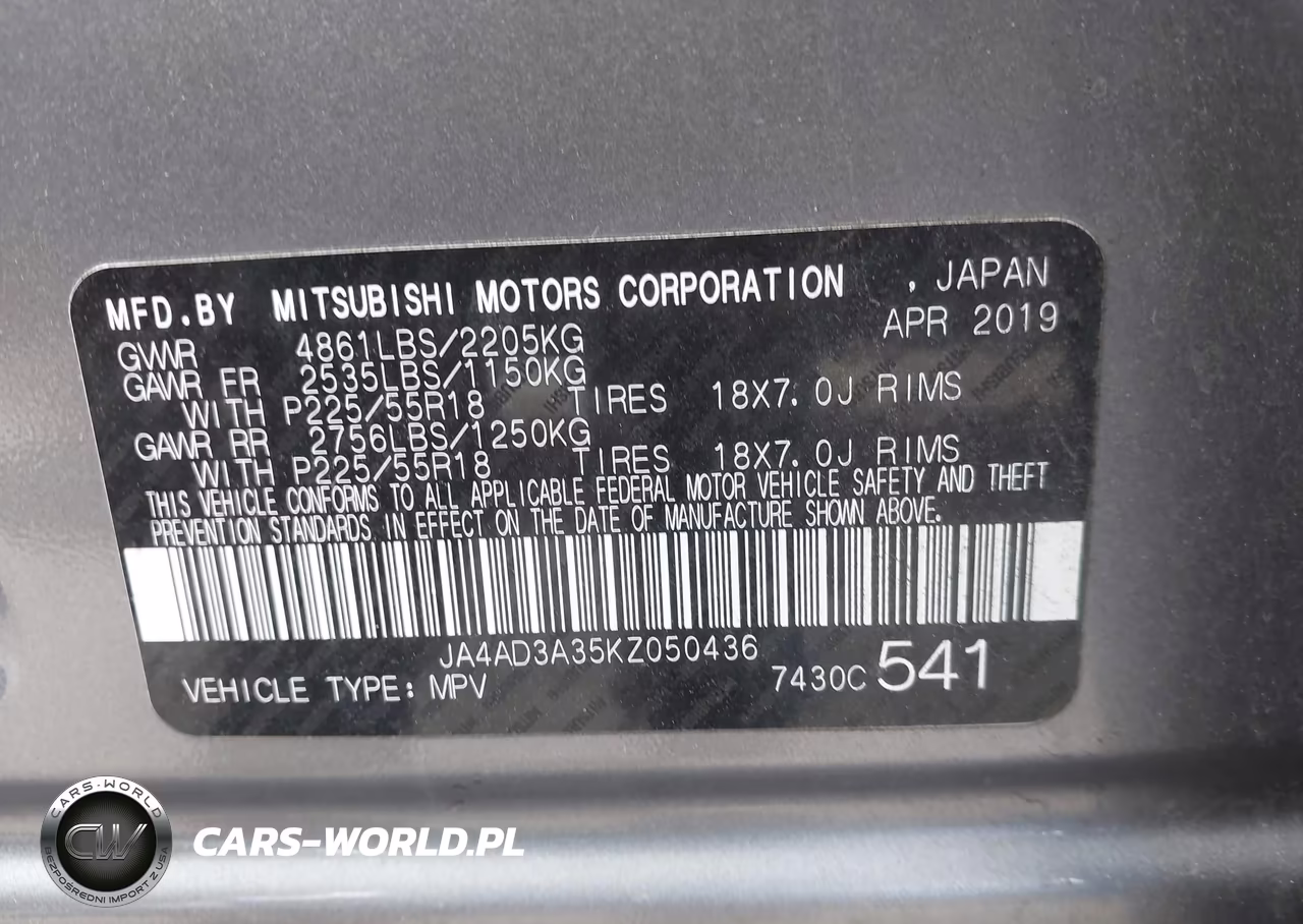 2019 Mitsubishi Outlander Se VIN:JA4AD3A35KZ050436 - 9