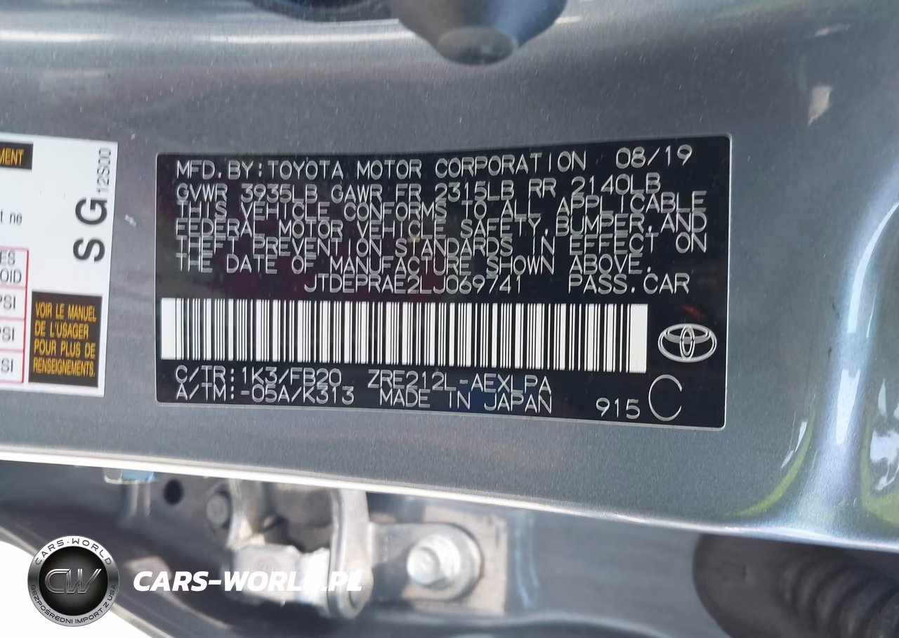 2020 Toyota Corolla Le VIN:JTDEPRAE2LJ069741 - 9