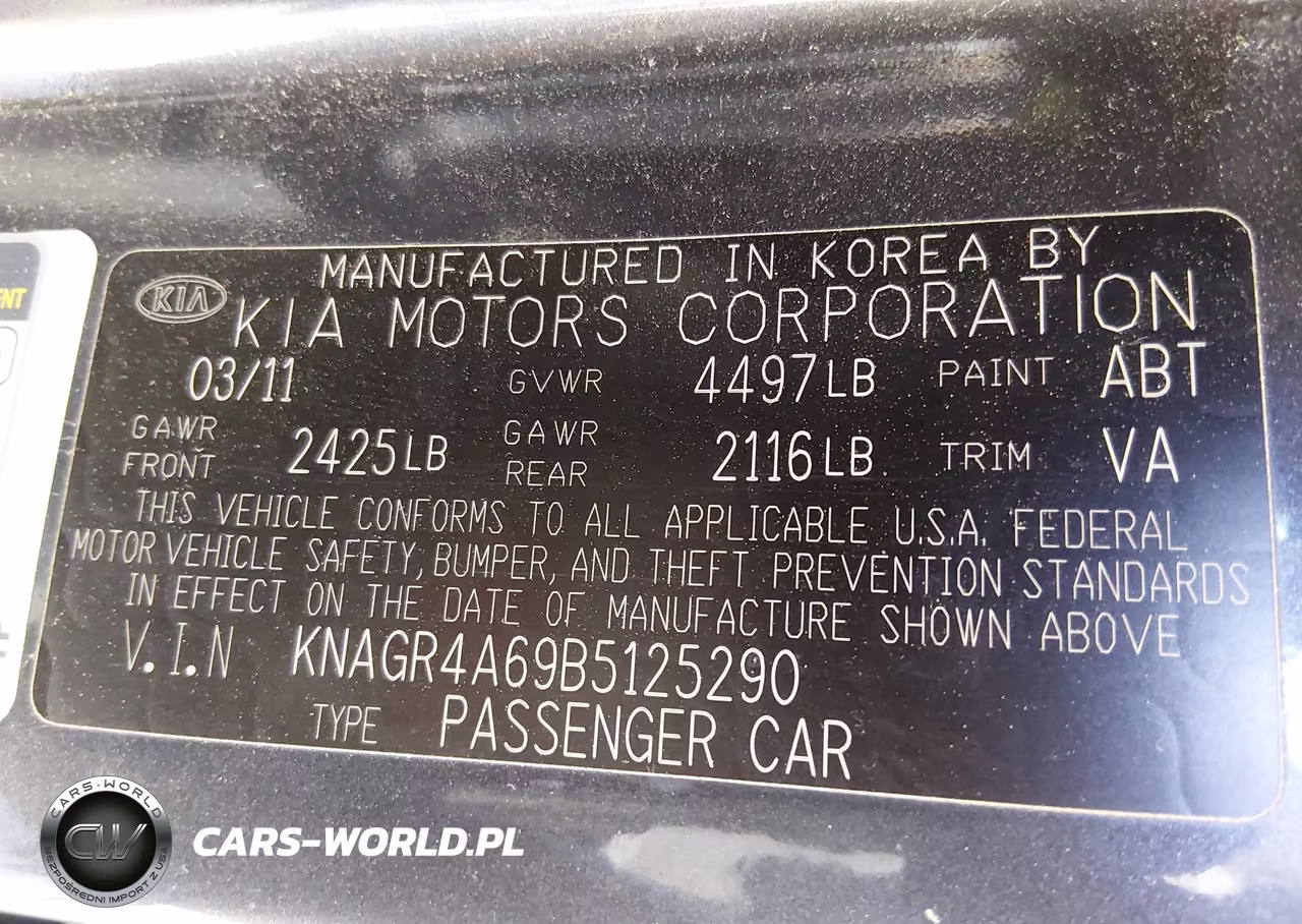 2011 Kia Optima Sx VIN:KNAGR4A69B5125290 - 9