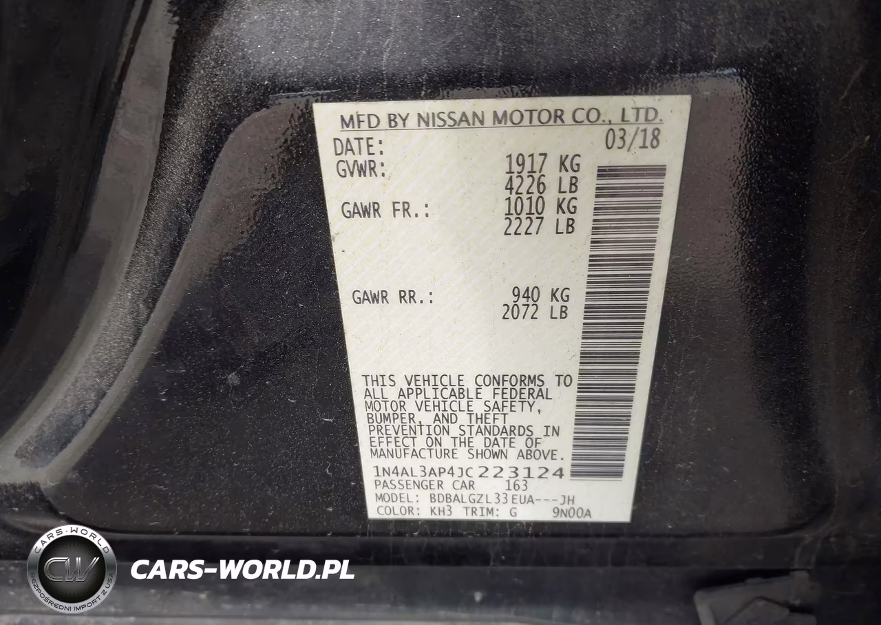 2018 Nissan Altima 2.5 S VIN:1N4AL3AP4JC223124 - 9