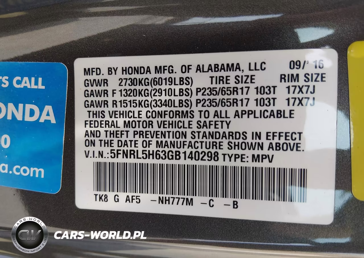 2016 Honda Odyssey Ex-L VIN:5FNRL5H63GB140298 - 9