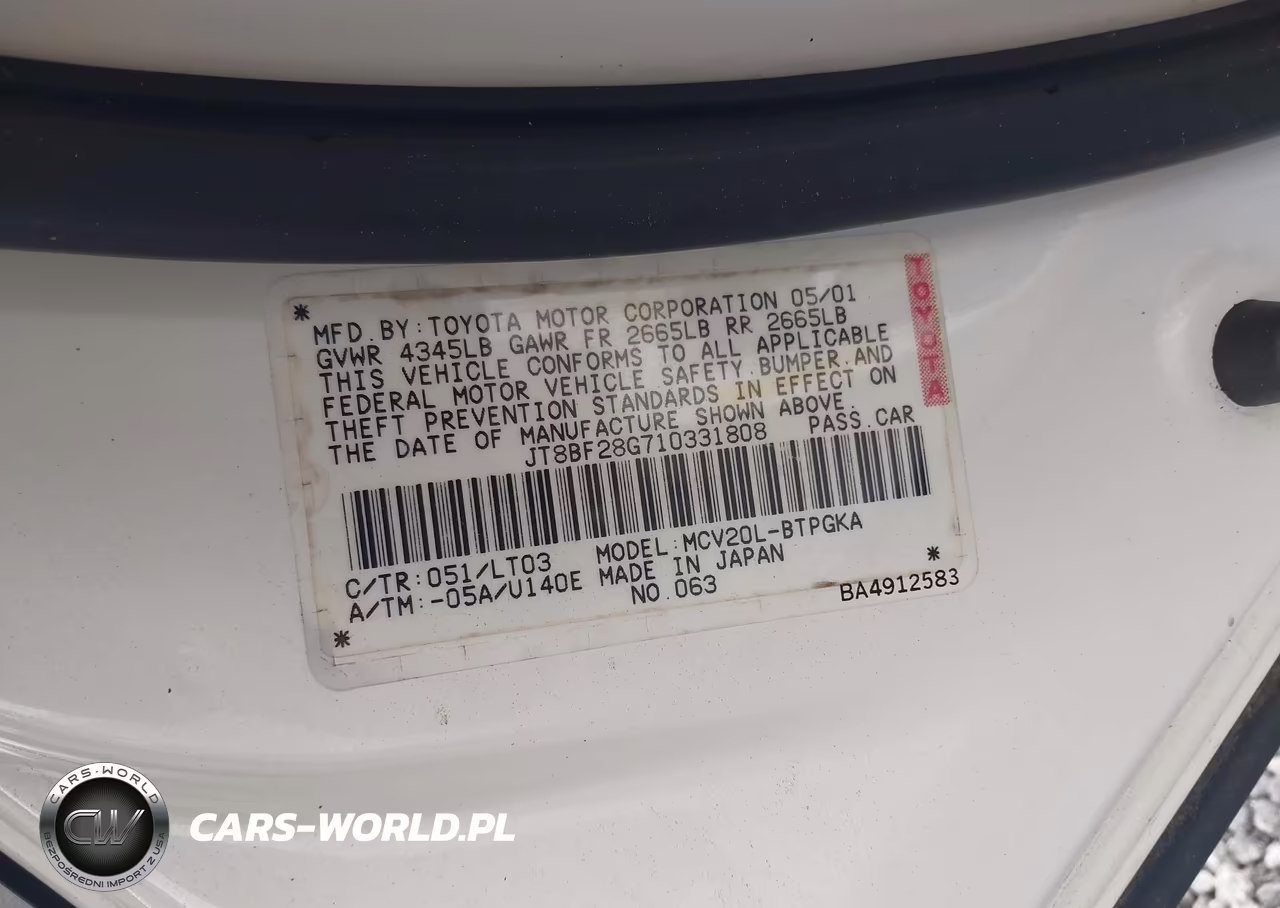 2001 Lexus Es 300 VIN:JT8BF28G710331808 - 9