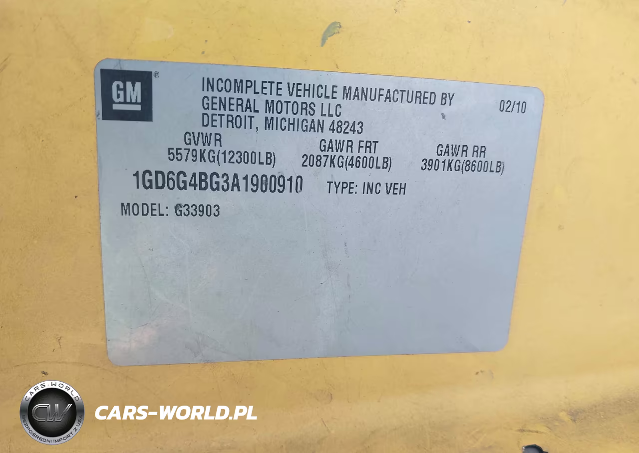 2010 GMC Savana Cutaway Work Van VIN:1GD6G4BG3A1900910 - 5