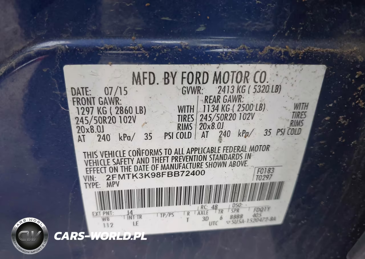 2015 Ford Edge Titanium VIN:2FMTK3K98FBB72400 - 9