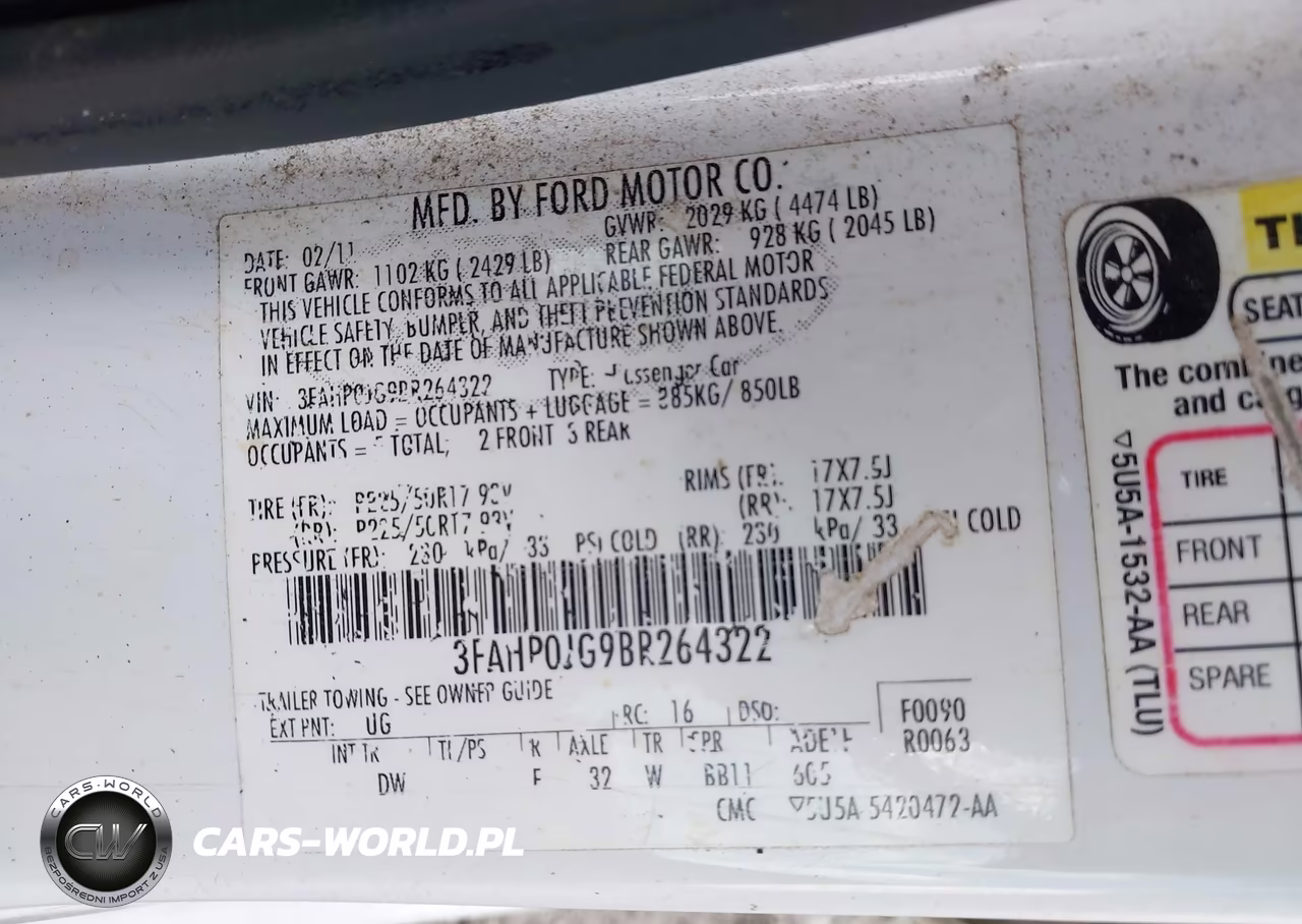 2011 Ford Fusion Sel VIN:3FAHP0JG9BR264322 - 9