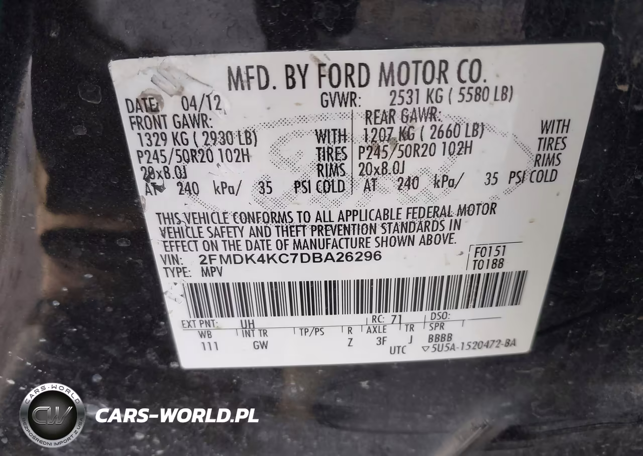 2013 Ford Edge Limited VIN:2FMDK4KC7DBA26296 - 9