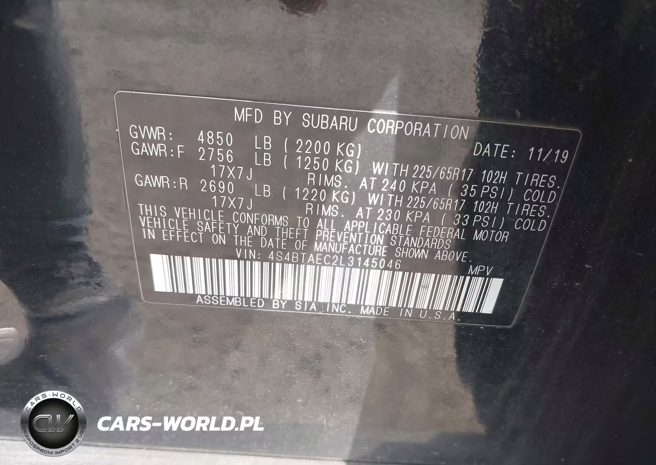 2020 Subaru Outback Premium VIN:4S4BTAEC2L3145046 - 9