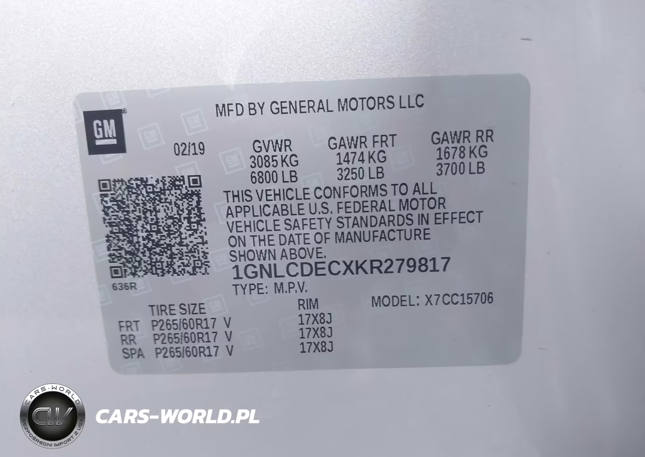 2019 Chevrolet Tahoe Commercial Fleet VIN:1GNLCDECXKR279817 - 9