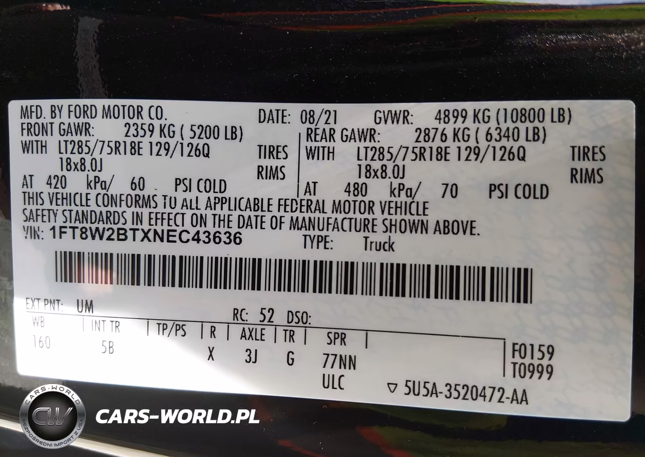 2022 Ford F-250 Lariat VIN:1FT8W2BTXNEC43636 - 8