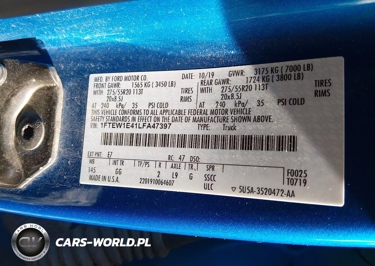 2020 Ford F-150 Xl VIN:1FTEW1E41LFA47397 - 9