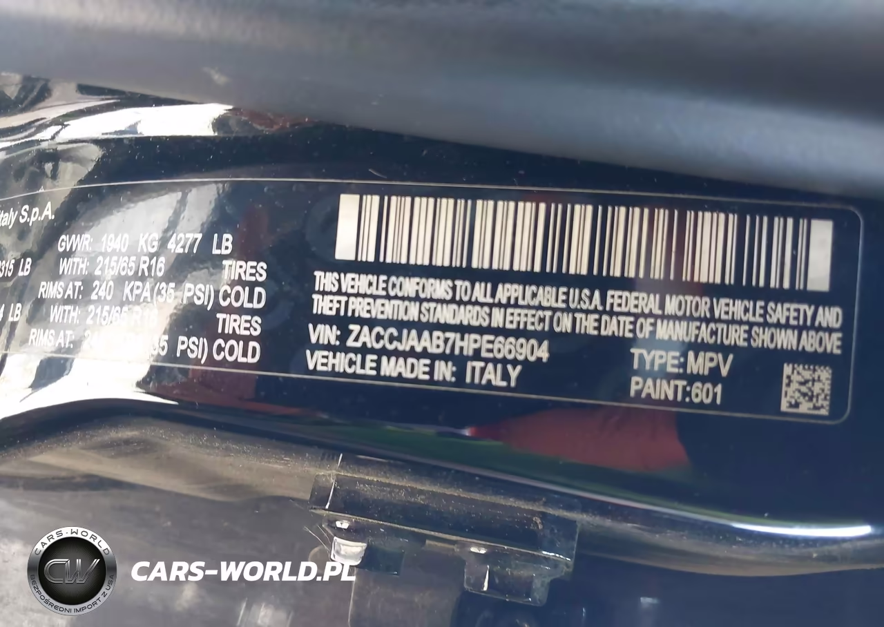2017 Jeep Renegade Sport Fwd VIN:ZACCJAAB7HPE66904 - 9