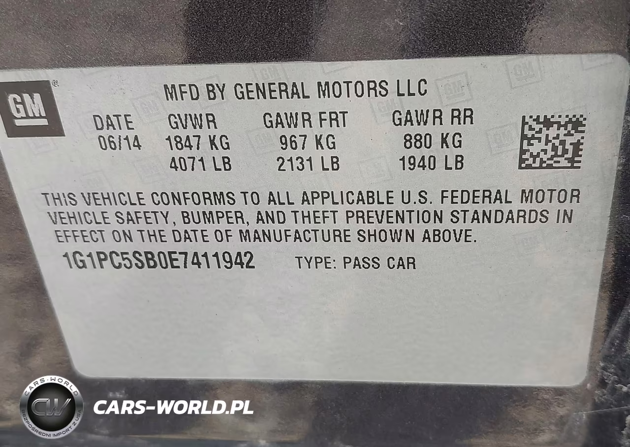 2014 Chevrolet Cruze 1Lt Auto VIN:1G1PC5SB0E7411942 - 9