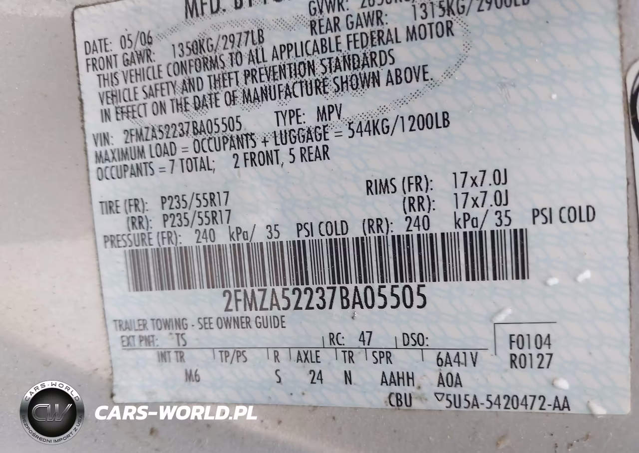 2007 Ford Freestar Sel VIN:2FMZA52237BA05505 - 9