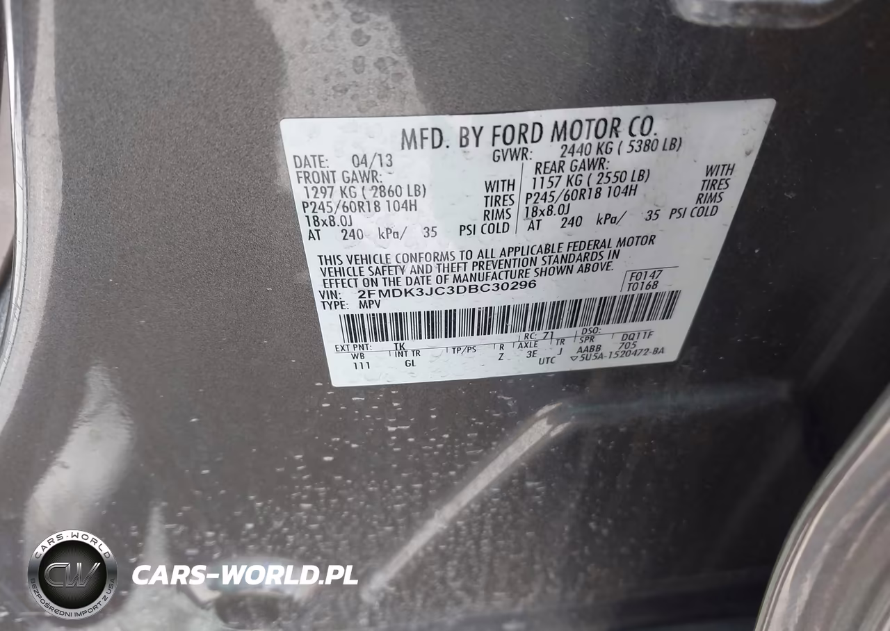2013 Ford Edge Sel VIN:2FMDK3JC3DBC30296 - 9