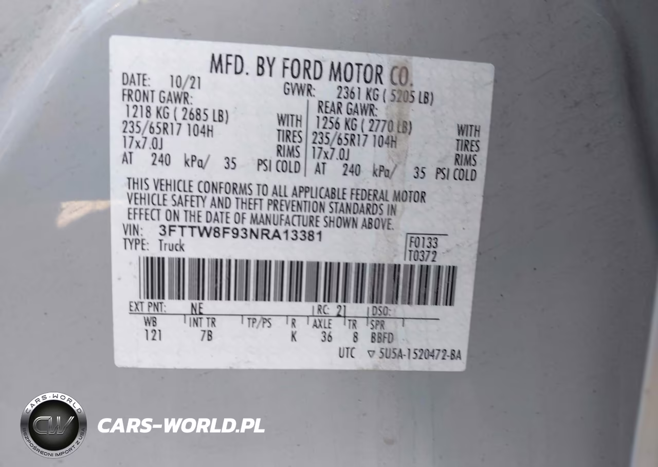 2022 Ford Maverick Xlt VIN:3FTTW8F93NRA13381 - 9