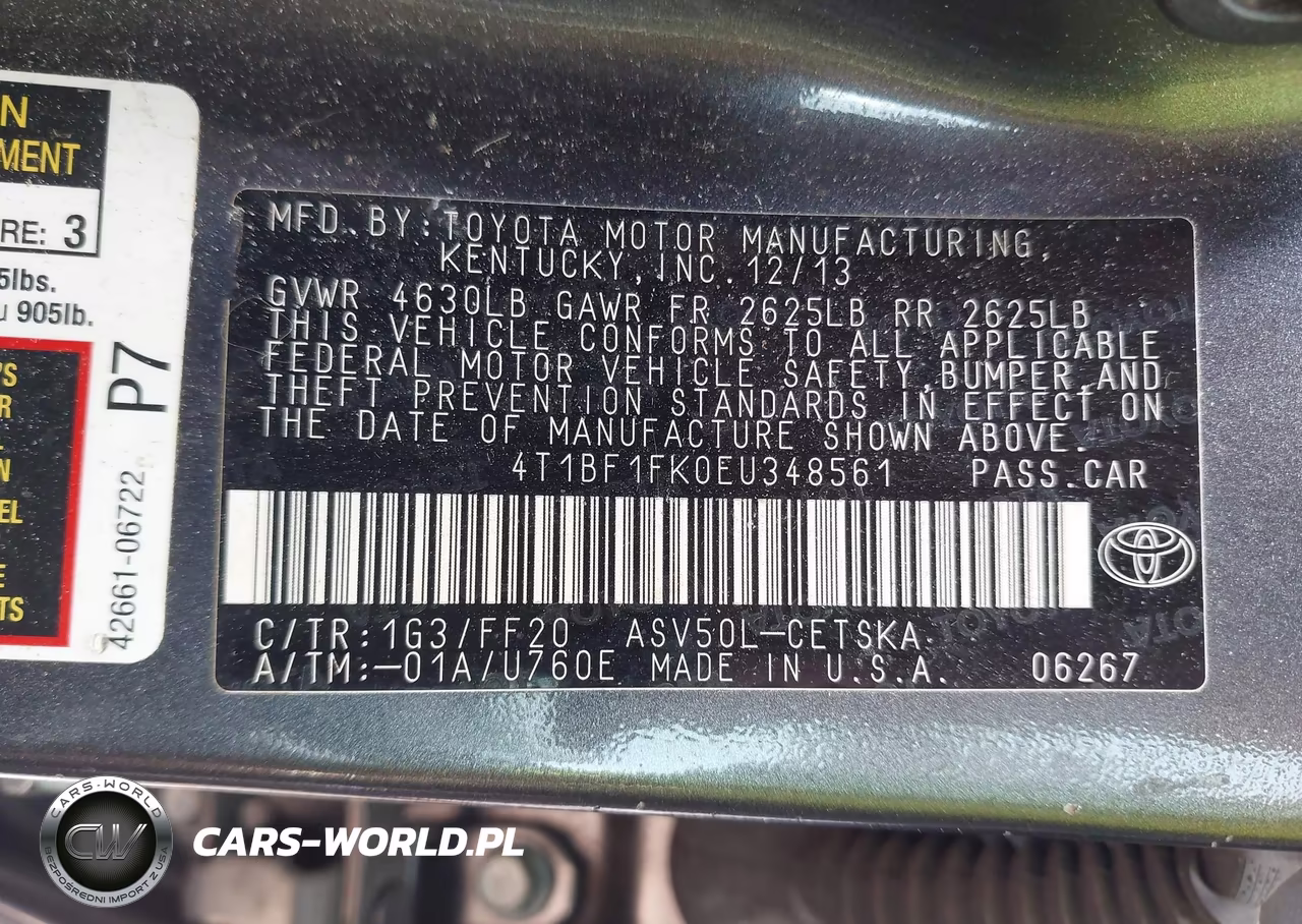 2014 Toyota Camry Se VIN:4T1BF1FK0EU348561 - 9