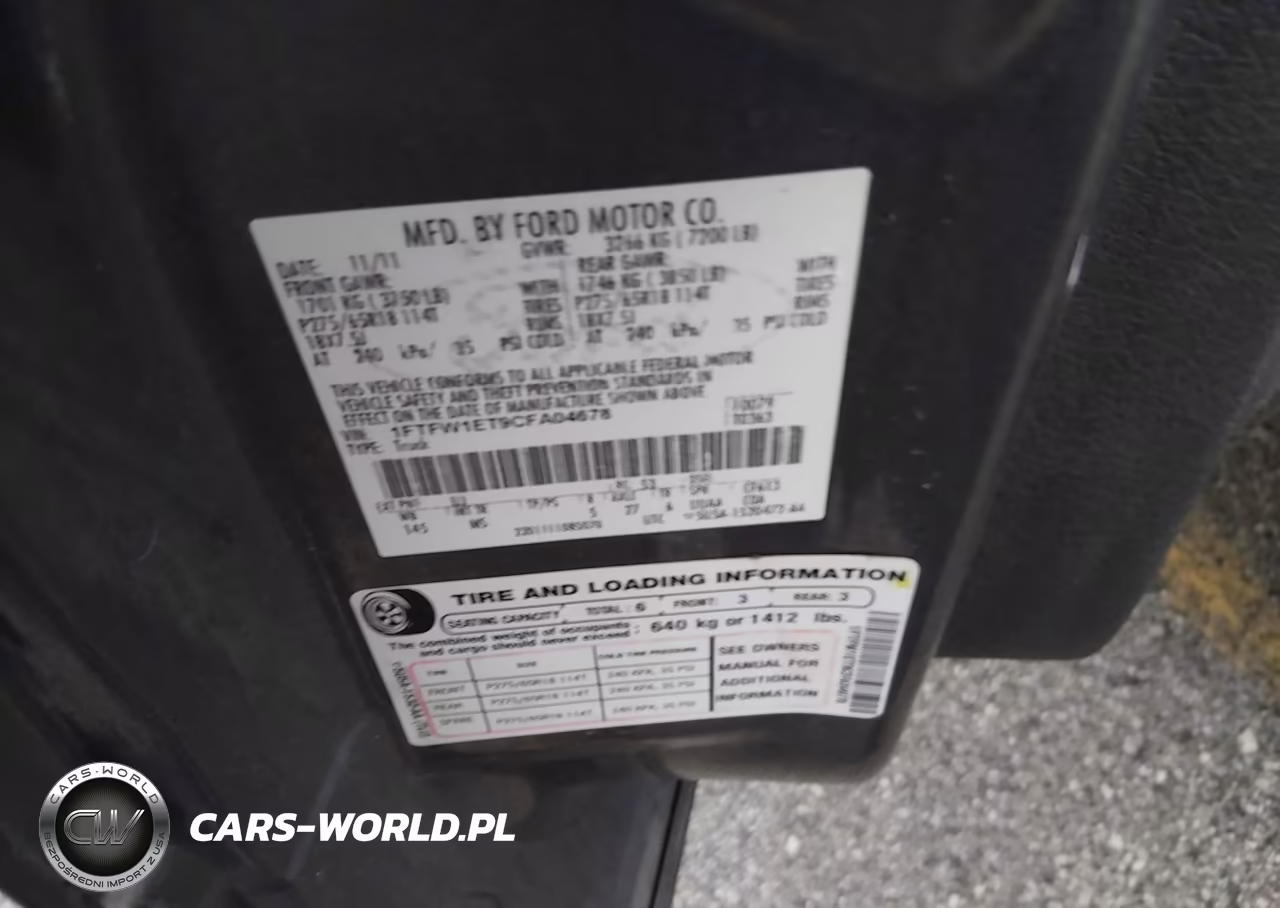 2012 Ford F-150 Xlt VIN:1FTFW1ET9CFA04678 - 9