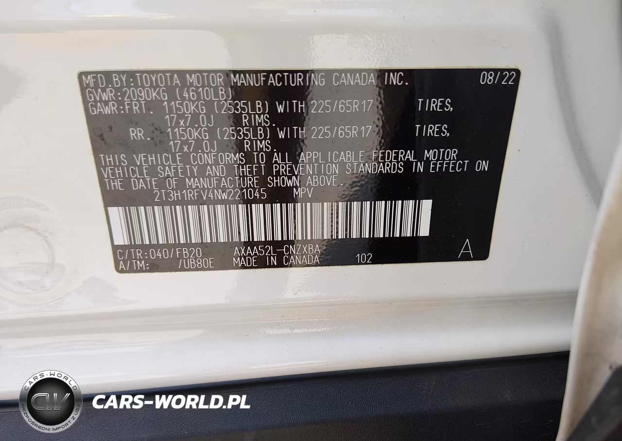 2022 Toyota Rav4 Le VIN:2T3H1RFV4NW221045 - 9