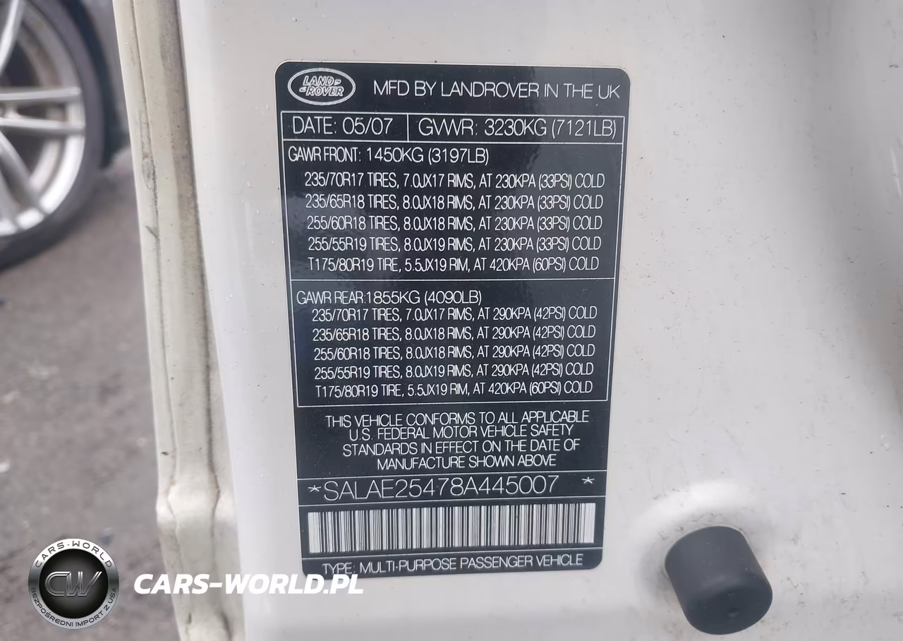 2008 Land Rover Lr3 V8 Se VIN:SALAE25478A445007 - 9