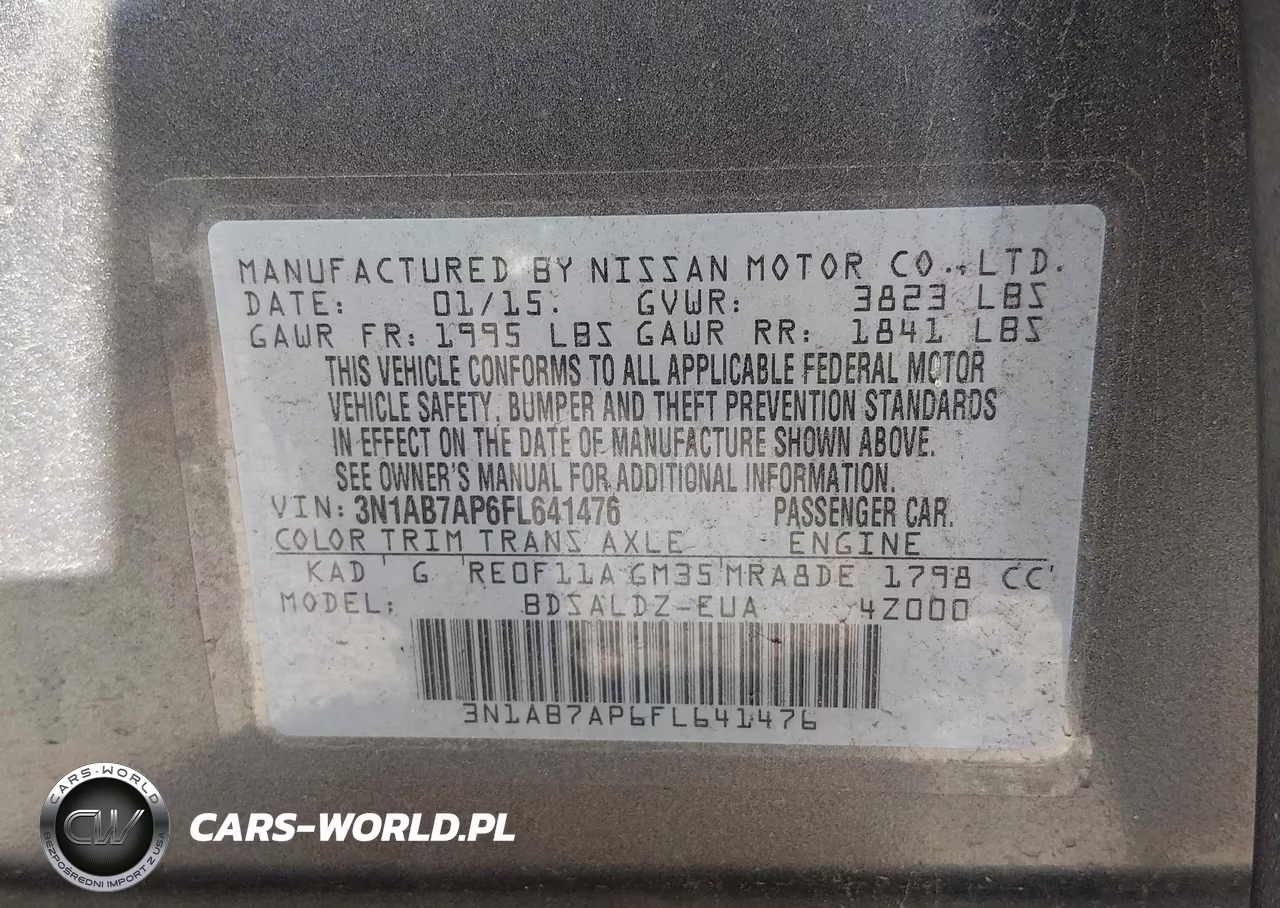 2015 Nissan Sentra Fe+ S-S-Sl-Sr-Sv VIN:3N1AB7AP6FL641476 - 9