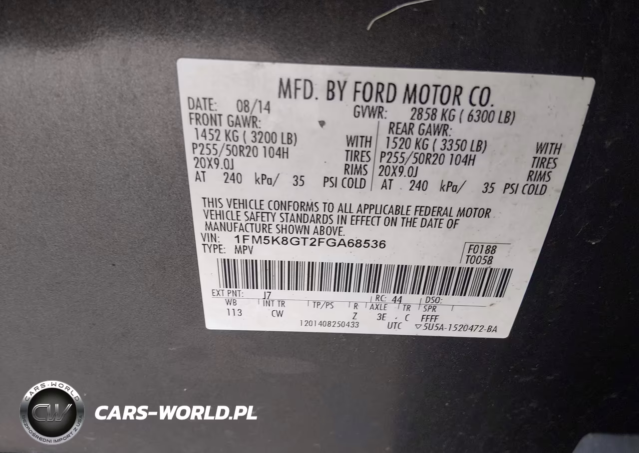 2015 Ford Explorer Sport VIN:1FM5K8GT2FGA68536 - 9