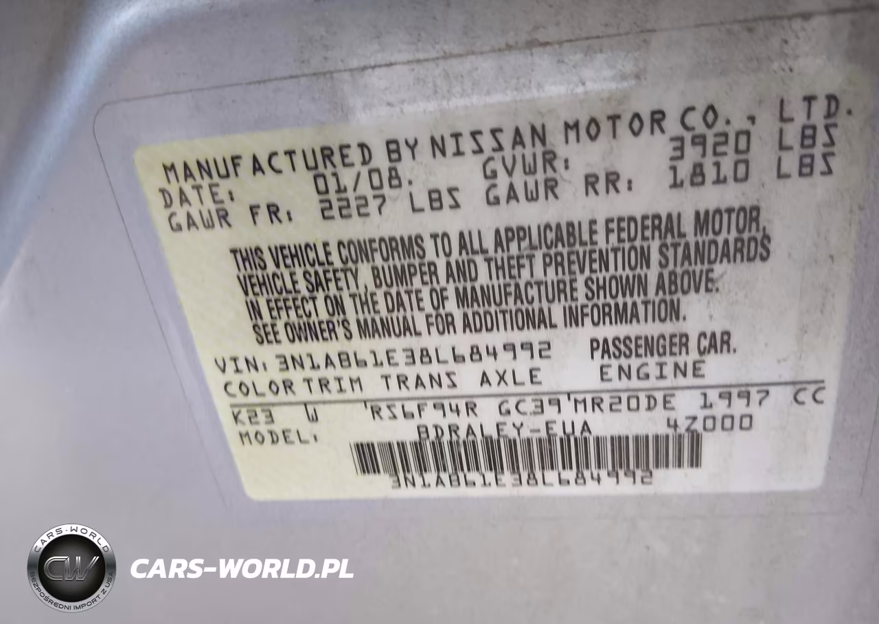 2008 Nissan Sentra 2.0S VIN:3N1AB61E38L684992 - 9