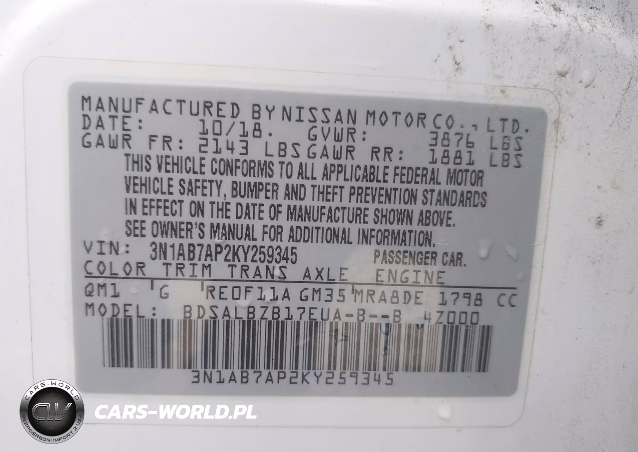 2019 Nissan Sentra S VIN:3N1AB7AP2KY259345 - 9