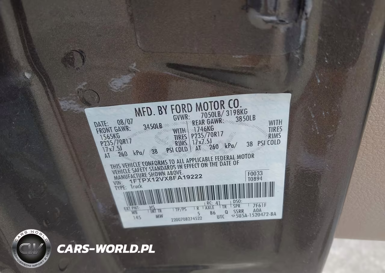 2008 Ford F-150 Fx2-Lariat-Xl-Xlt VIN:1FTPX12VX8FA19222 - 9