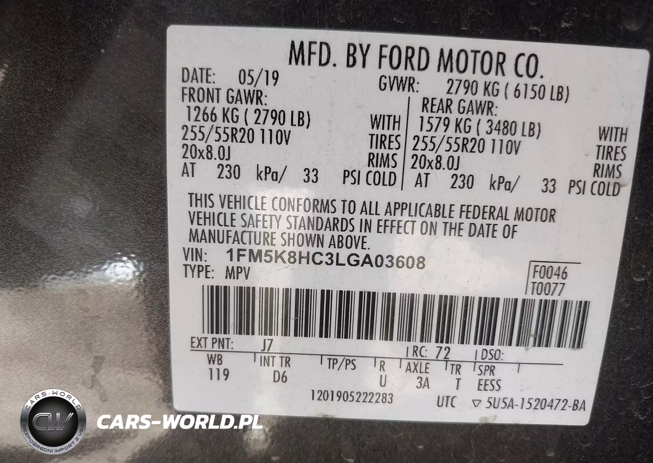 2020 Ford Explorer Platinum VIN:1FM5K8HC3LGA03608 - 9