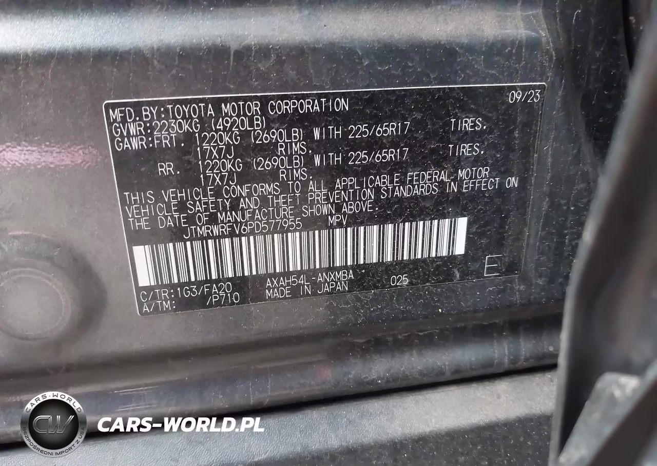 2023 Toyota Rav4 Hybrid Xle VIN:JTMRWRFV6PD577955 - 9