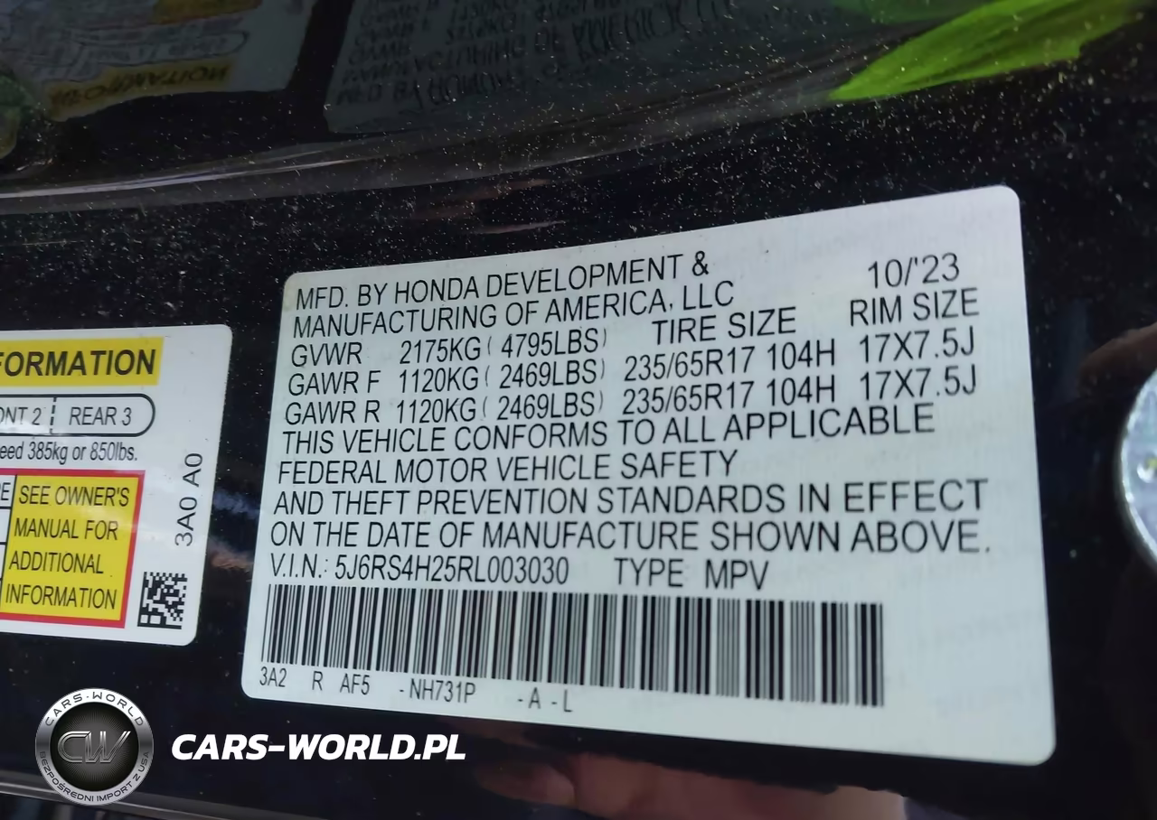 2024 Honda Cr-V Lx Awd VIN:5J6RS4H25RL003030 - 9