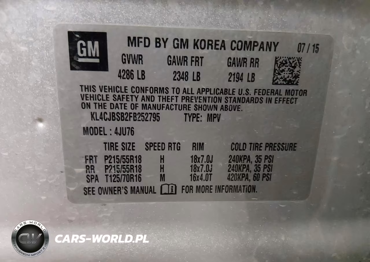 2015 Buick Encore Convenience VIN:KL4CJBSB2FB252795 - 9