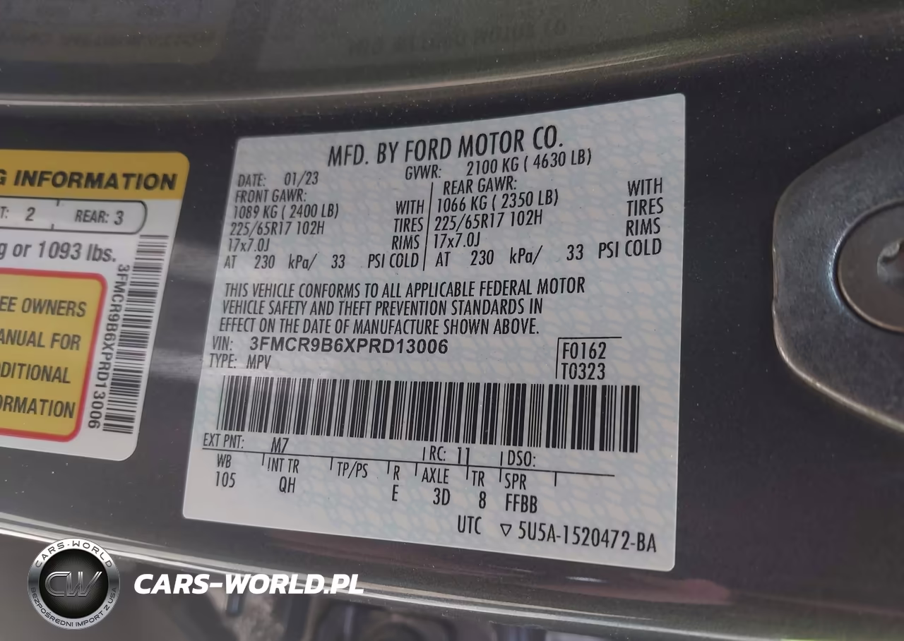 2023 Ford Bronco Sport Big Bend VIN:3FMCR9B6XPRD13006 - 9