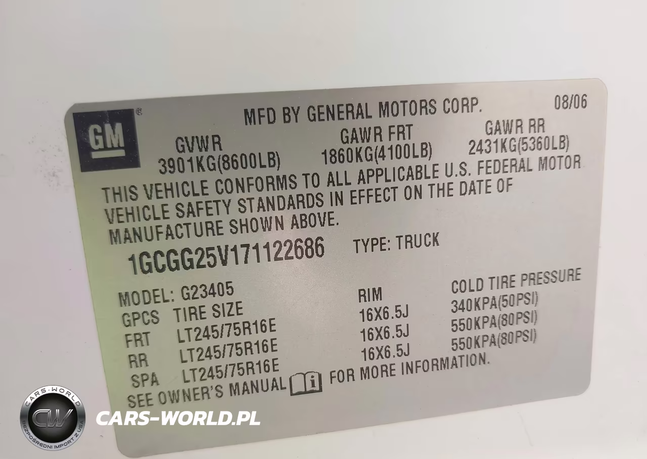 2007 Chevrolet Express Work Van VIN:1GCGG25V171122686 - 9