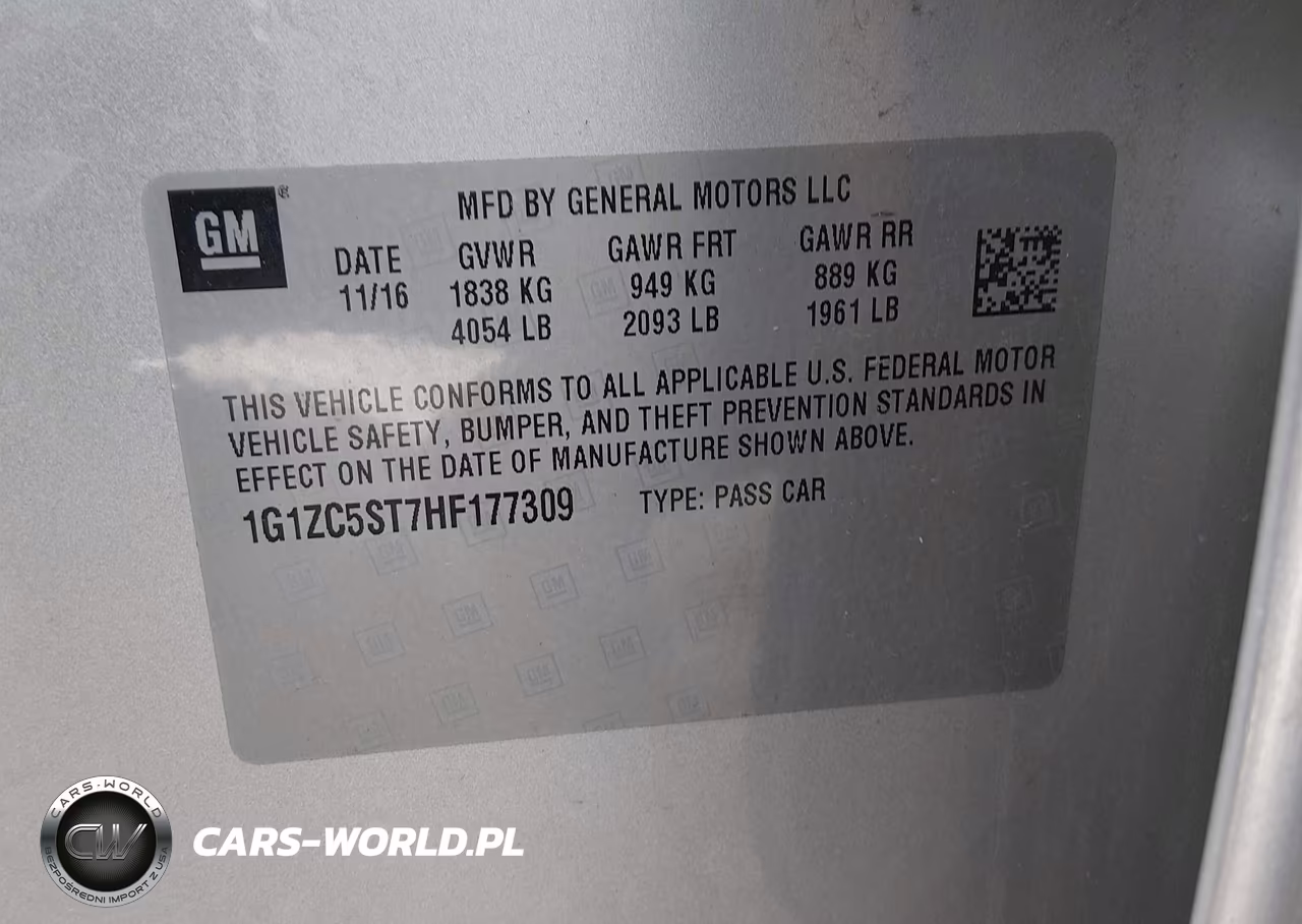 2017 Chevrolet Malibu 1Fl VIN:1G1ZC5ST7HF177309 - 9